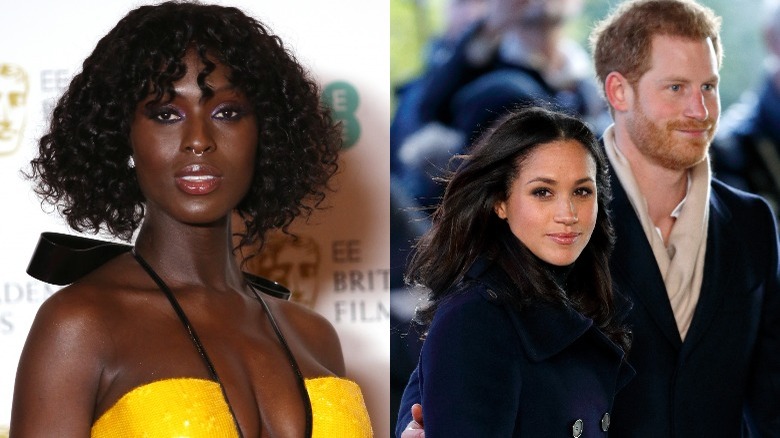 Jodie Turner-Smith and Meghan Markle and Prince Harry