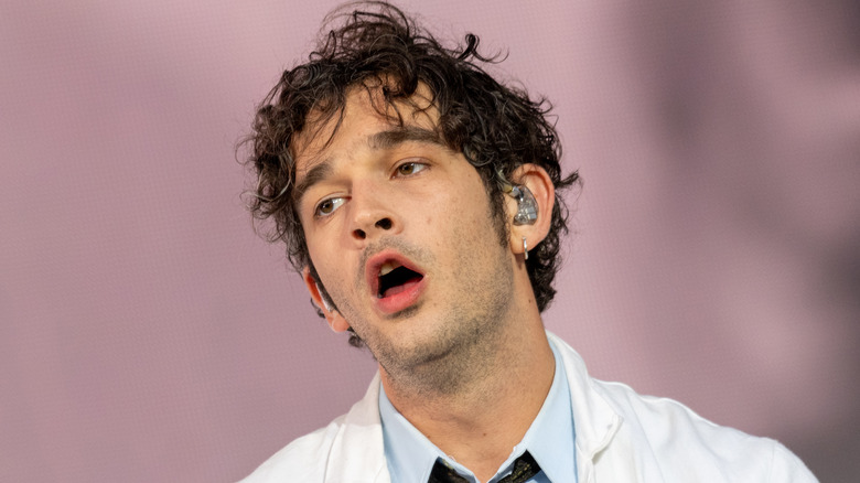 Matty Healy with mouth agape