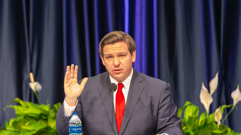 Florida Governor Ron DeSantis speaking about coronavirus pandemic 2020