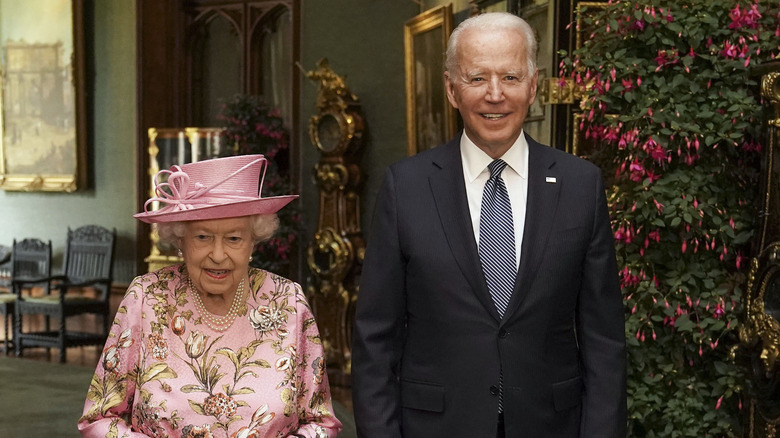 Queen Elizabeth II and Joe Biden at Windsor Castle in 2021