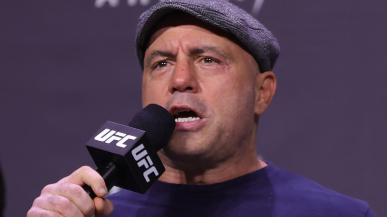 Joe Rogan speaking into microphone