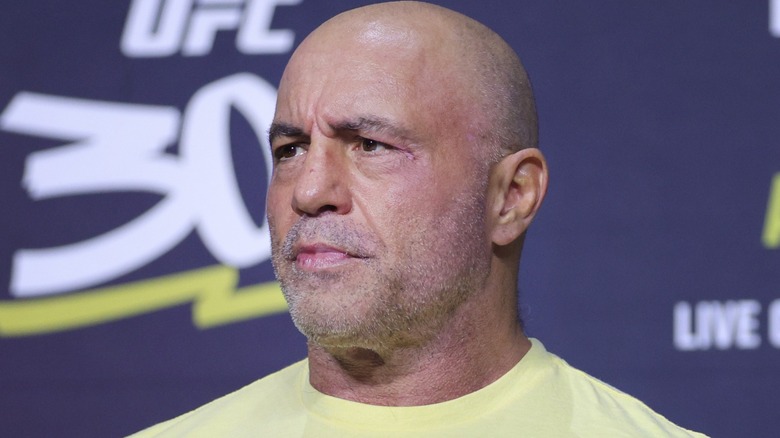 Joe Rogan at the UFC 300 ceremonial weigh-in (2024)