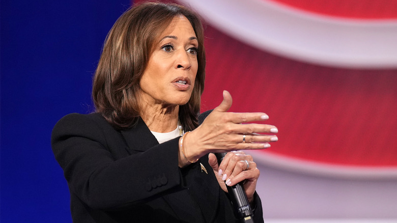 Kamala Harris speaking at the CNN presidential town hall (2024)