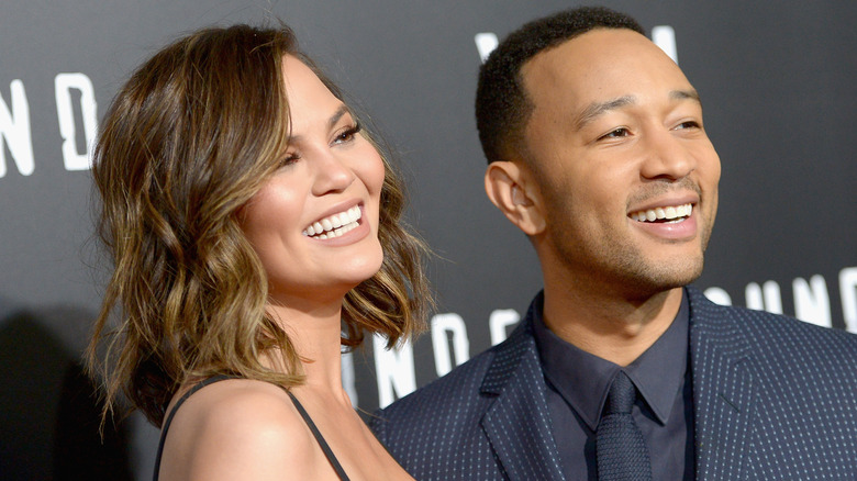 Chrissy Teigen and John Legend smiling