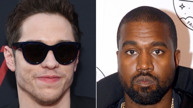 Pete Davidson Kanye West side by side