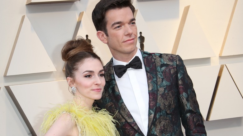 Anna Marie Tendler and John Mulaney pose