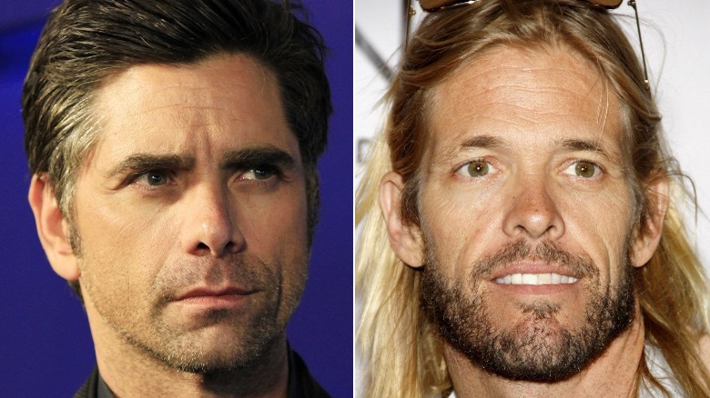 John Stamos and Taylor Hawkins grimace