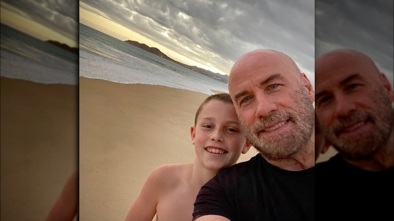 John Travolta son Benjamin selfie beach