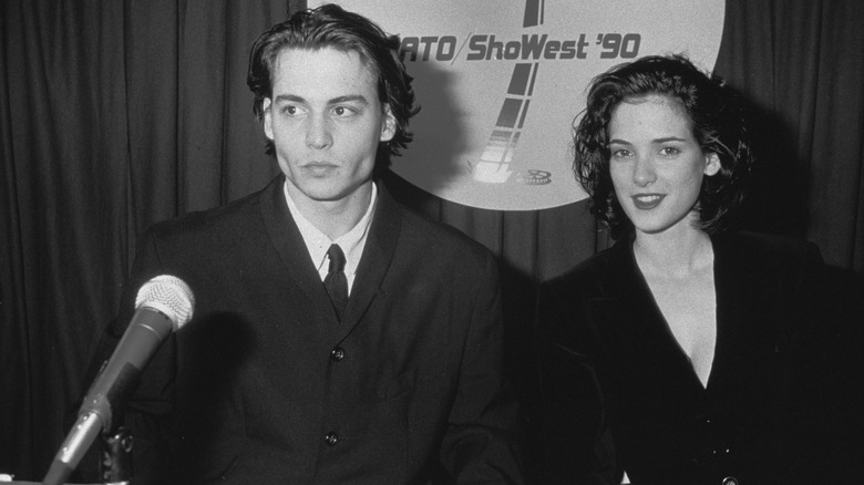 Johnny Depp and Winona Ryder smiling