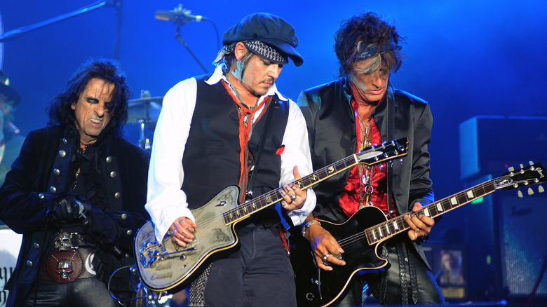 Johnny Depp performs with The Hollywood Vampires