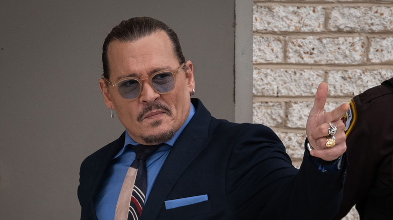 Johnny Depp leaving courtroom in 2022 trial