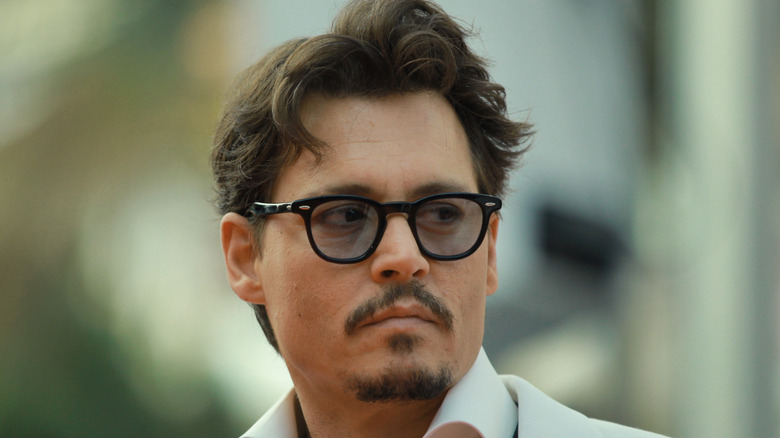 Johnny Depp looking serious