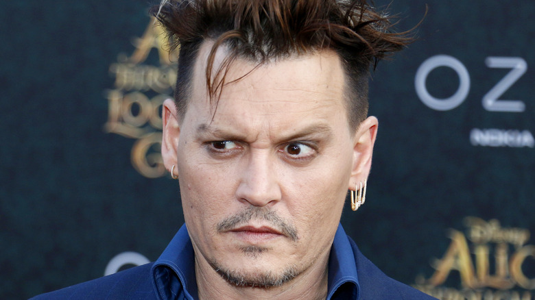 Johnny Depp pulling a face