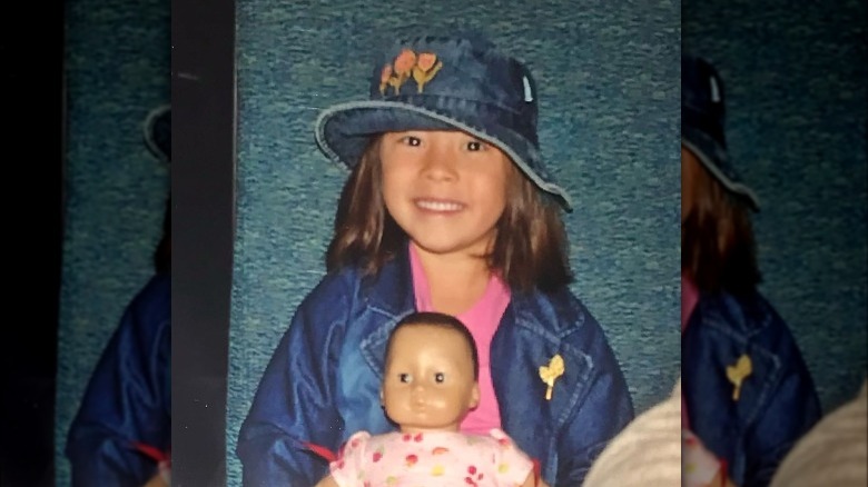 Mady Gosselin and her American Girl doll