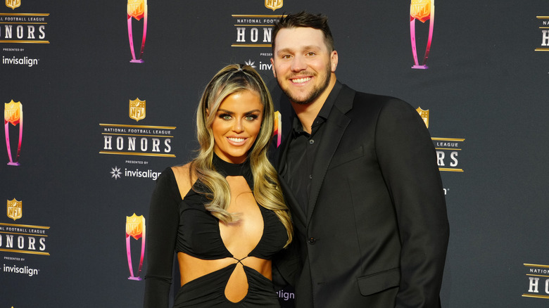 Brittany Williams and Josh Allen wearing all-black outfits at the11th Annual NFL Honors