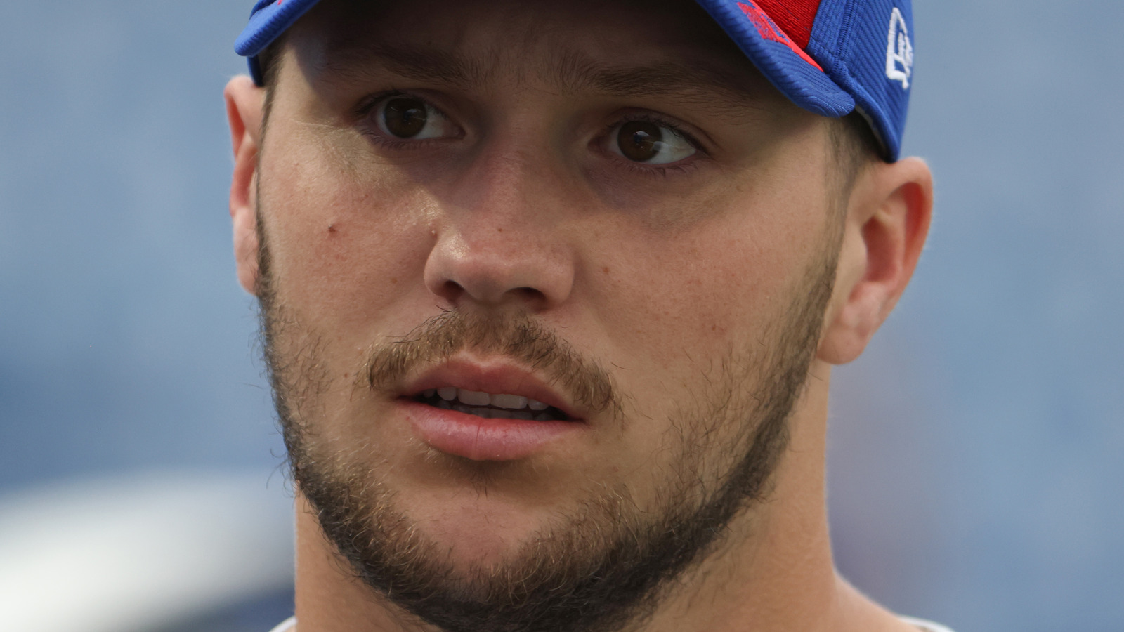 Closeup of Buffalo Bills QB Josh Allen during game vs Kanas City News  Photo - Getty Images