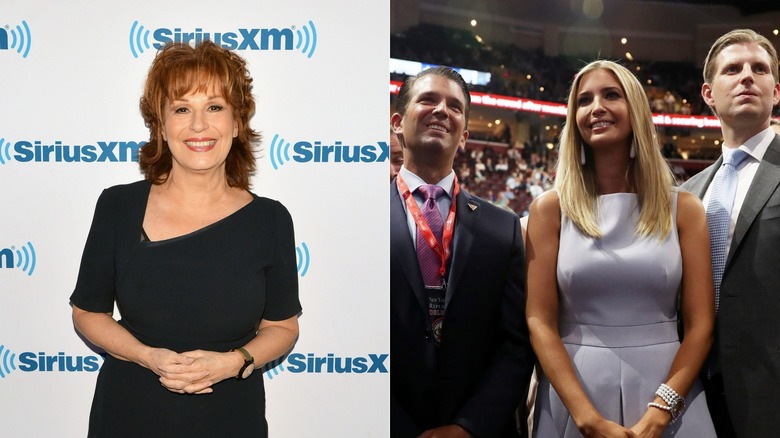 Joy Behar smiling, The Trump kids smiling