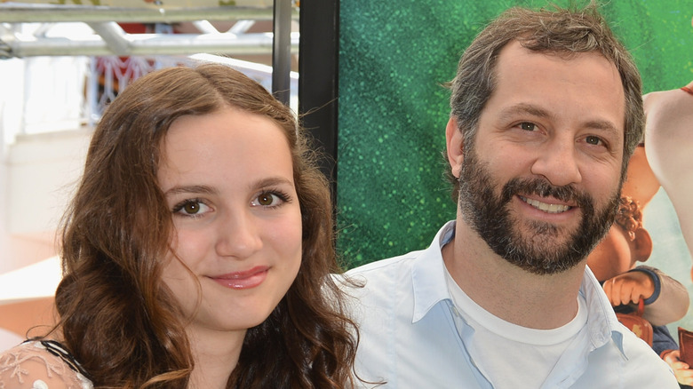 Maude and Judd Apatow at movie premiere