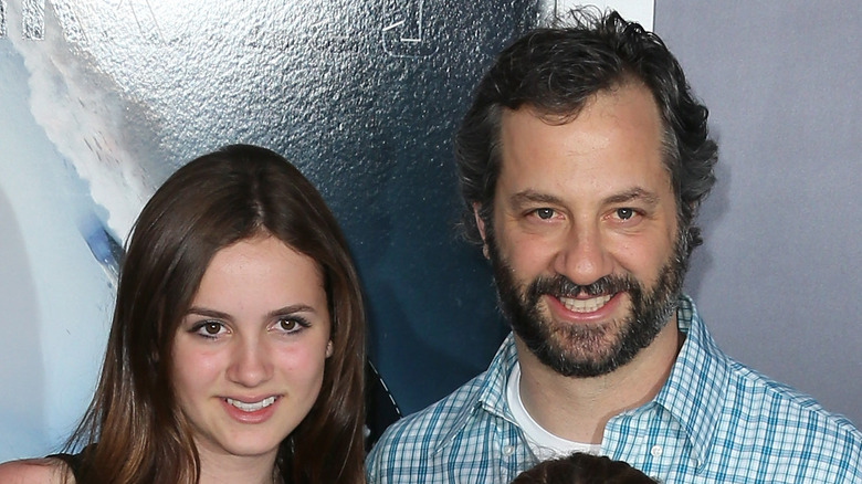 Maude and Judd Apatow at movie premiere