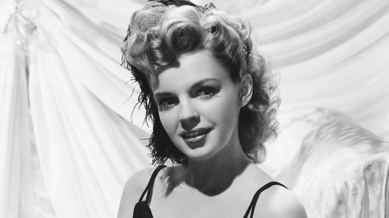 Black-and-white portrait of young Judy Garland