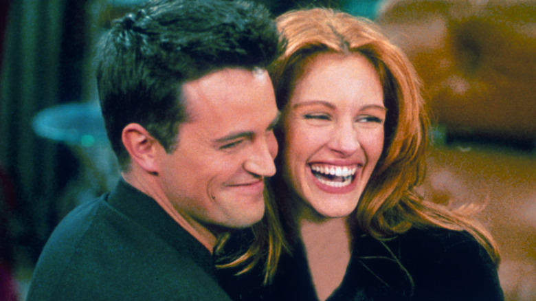 Matthew Perry and Julia Roberts laughing