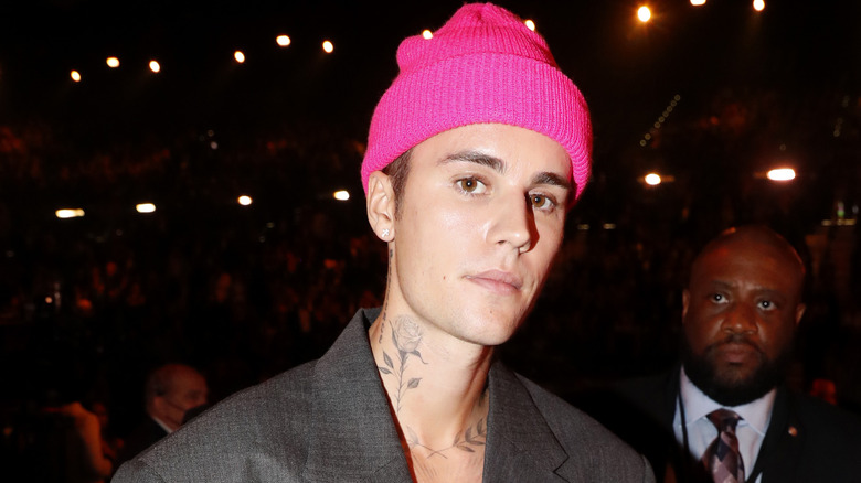 Justin Bieber pink beanie hat