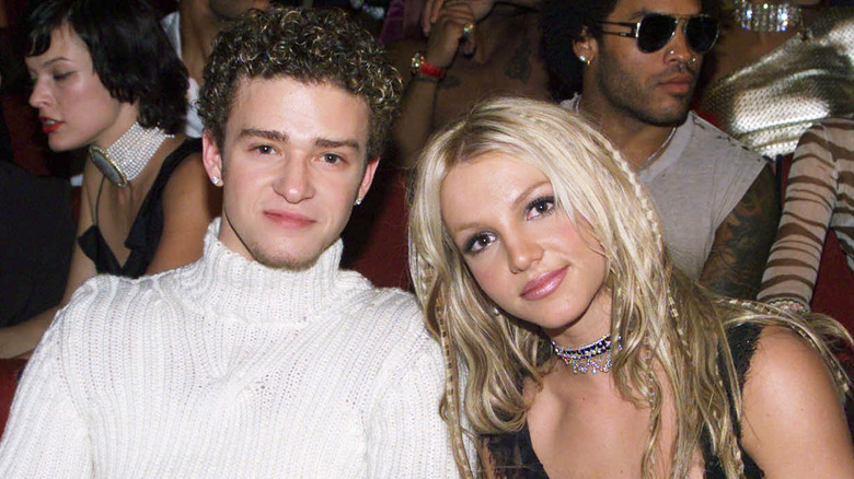 Britney Spears and Justin Timberlake posing together