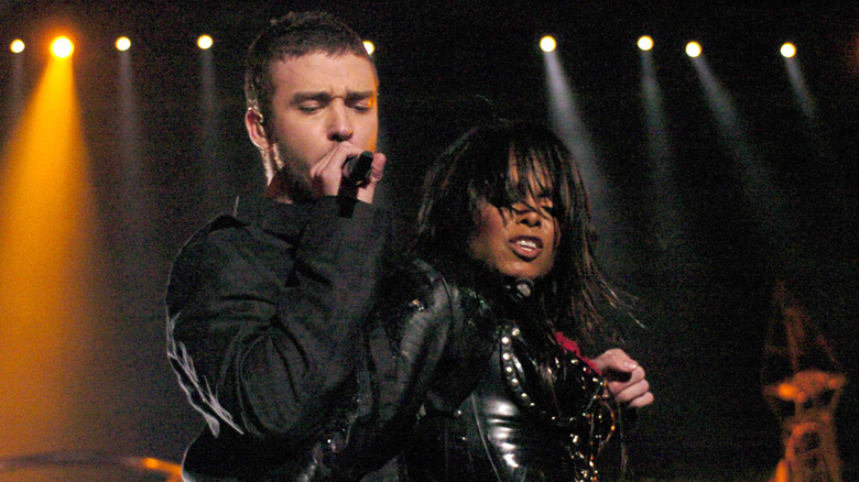 Justin Timberlake and Janet Jackson performing together