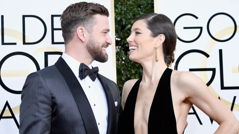 Justin Timberlake and Jessica Biel at Golden Globes