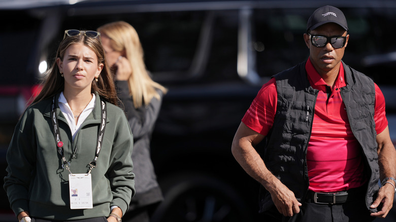 Kai Trump and Tiger Woods at the Genesis Invitational