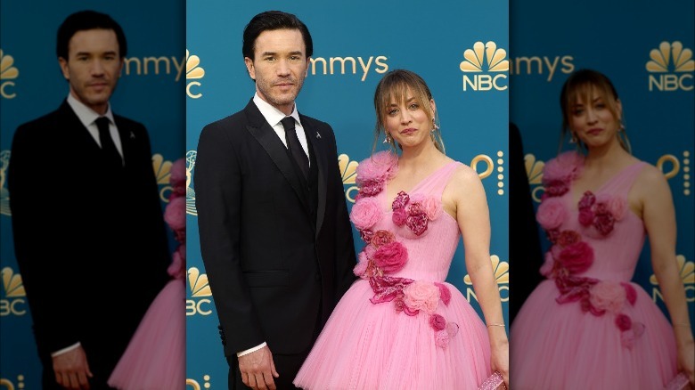 Kaley Cuoco and Tom Pelphrey on the Emmy red carpet