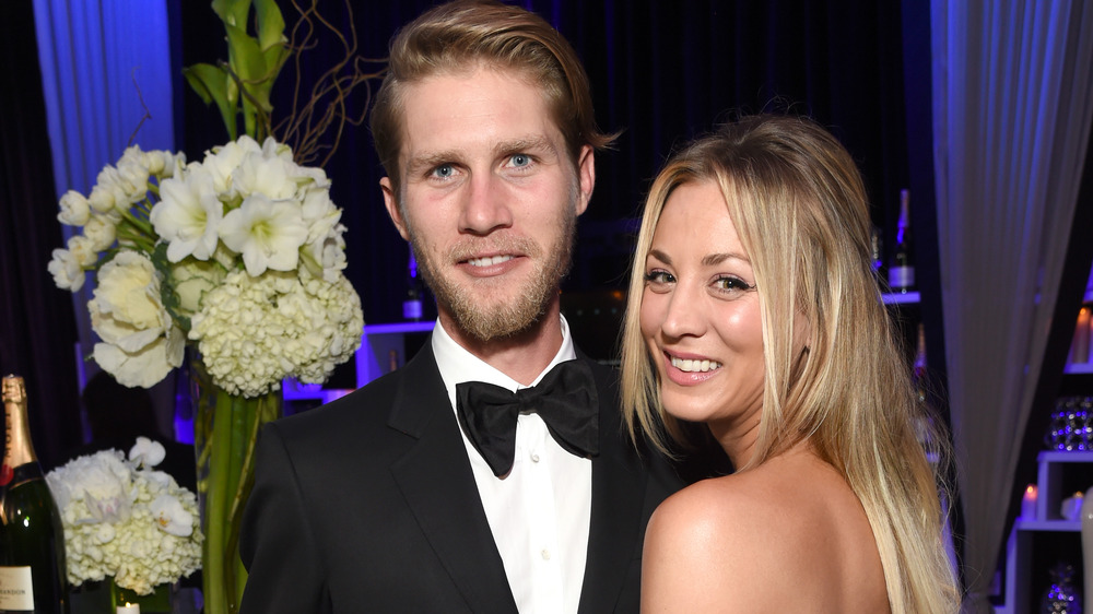 Kaley Cuoco posing with Karl Cook