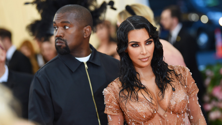 Kanye West and Kim Kardashian posing in 2019