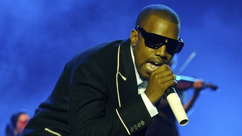 Kanye West performing at the Grammys