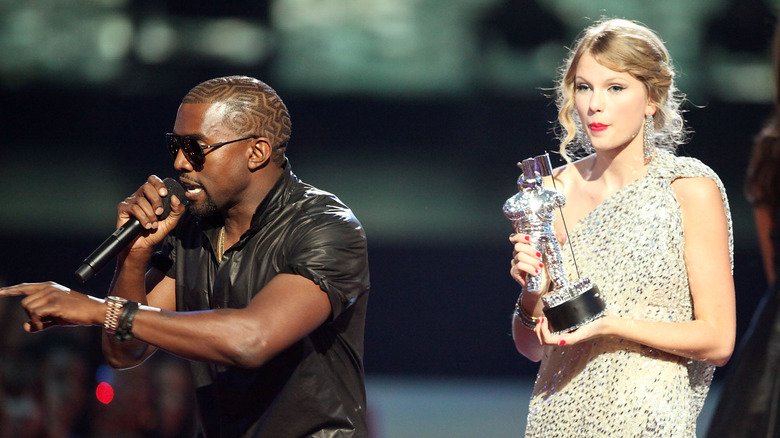 Kanye West and Taylor Swift at the VMAs