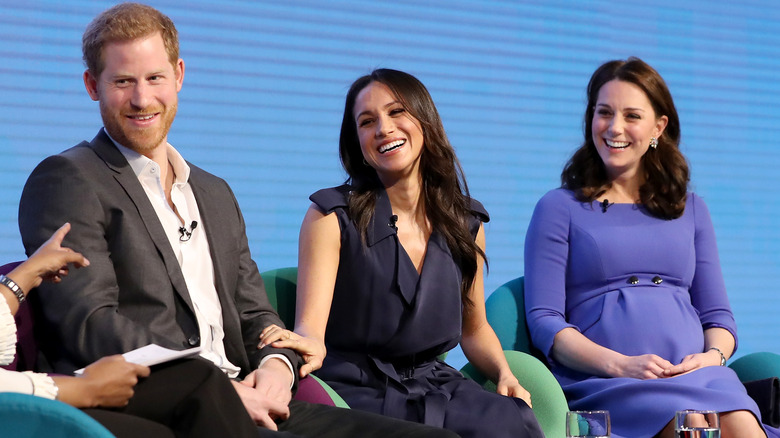 Prince Harry, Meghan Markle, Kate Middleton laughing