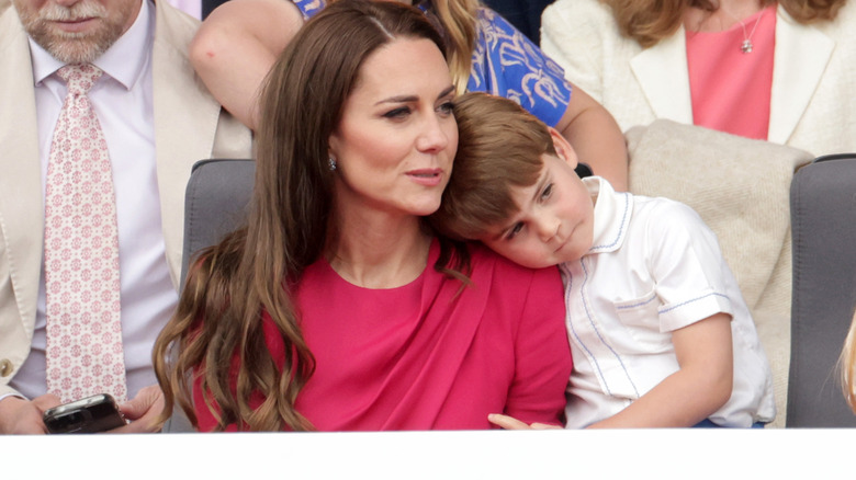 Kate Middleton and Prince Louis at a sporting event