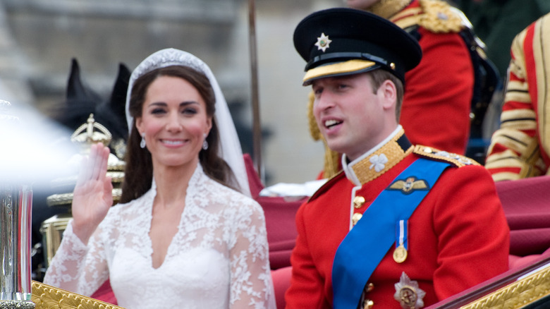 Kate Middleton and Prince William on their wedding day