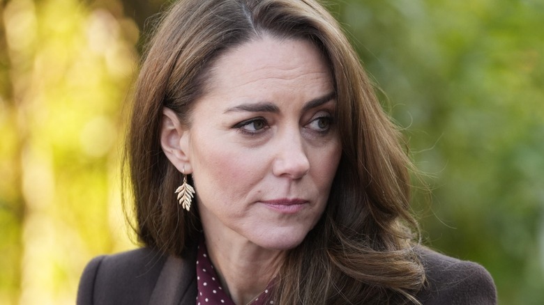 Princess Kate looking solemn