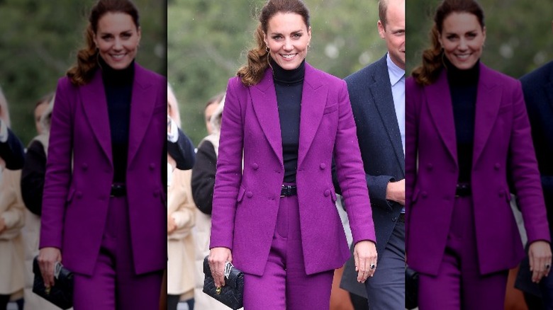 Kate Middleton wearing a purple suit