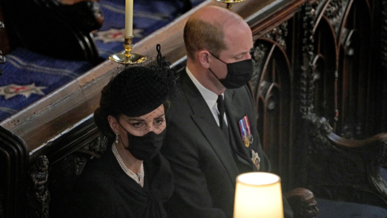 Kate Middleton in the car to Prince Philip's funeral 