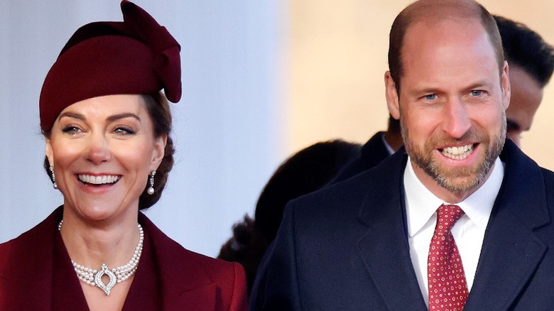 Catherine, Princess of Wales and Prince William, Prince of Wales attend the Ceremonial Welcome for the royal Qatari couple in London, England (2024)