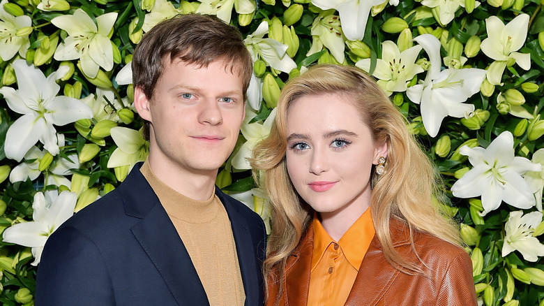 Lucas Hedges and Kathryn Newton posing