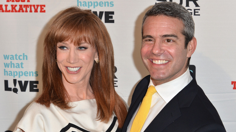 Kathy Griffin and Andy Cohen smiling