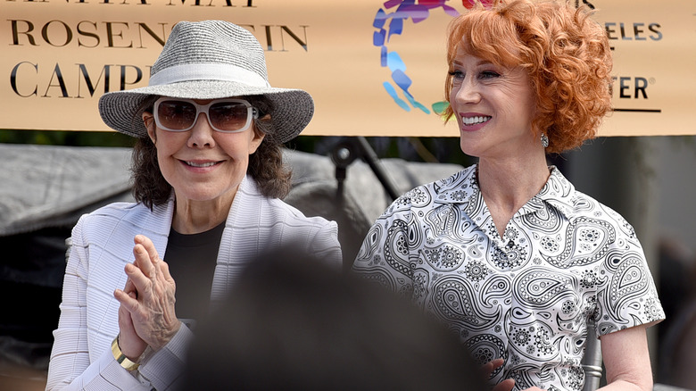 Lily Tomlin and Kathy Griffin smiling