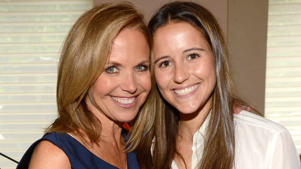 Katie Couric and daughter Elinor Monahan posing with heads pressed together