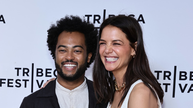 Bobby Wooten III and Katie Holmes at a 2022 premiere 