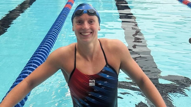 Katie Ledecky swimming pool goggles