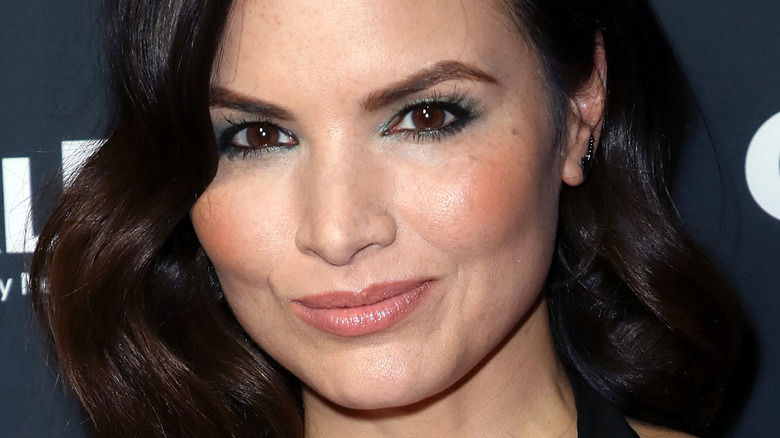 Katrina Law wearing green eyeshadow