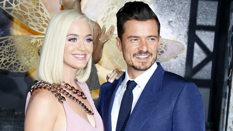 Katy Perry and Orlando Bloom smiling